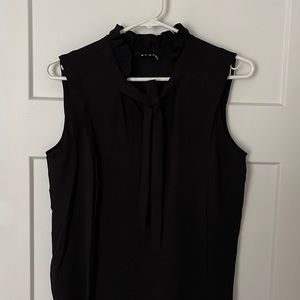 DKNY black blouse with tie detail